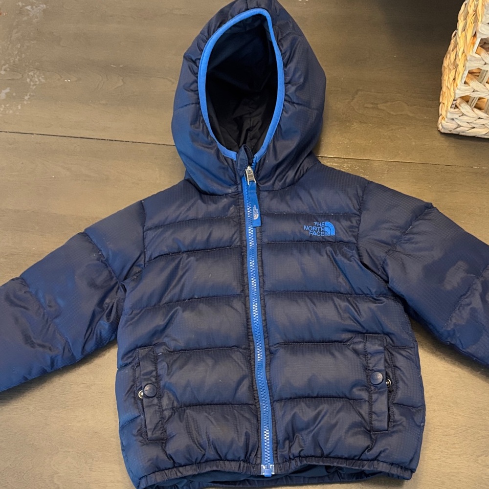 The North Face Navy Hooded Puffer Jacket
